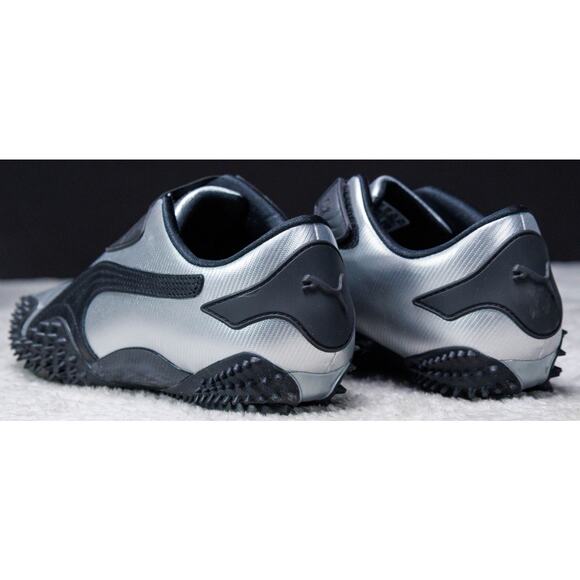 Puma Mostro Metal Silver Black Leather Sneakers Womens Size 10 Mens 8.5 - Picture 13 of 16